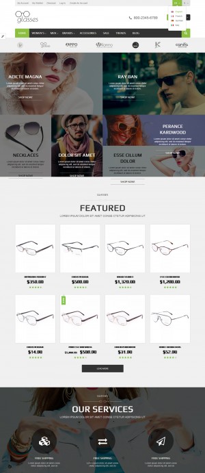 Glasses Shop - Magento Theme